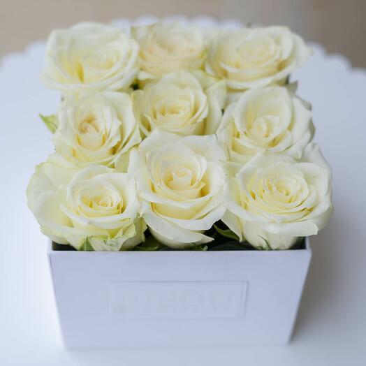 Box of white roses