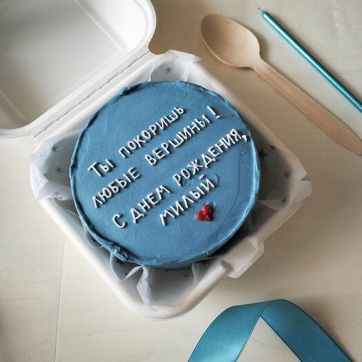 Bento cake "You will conquer any peaks! Happy birthday, darling "