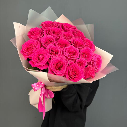 Ramo brillante de 21 rosas "mi Amada" (Tamaño m)