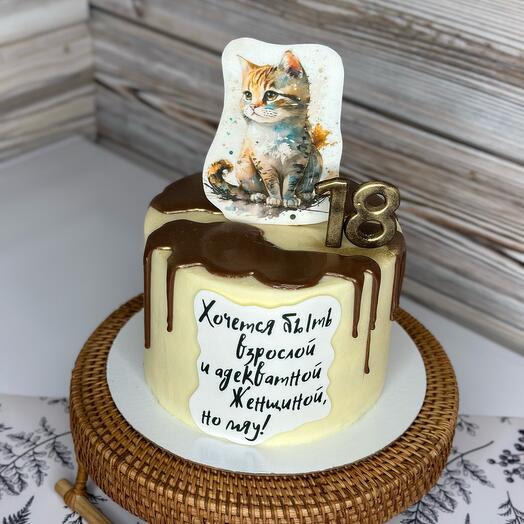 Тортик «Мяу» банан-арахис-карамель