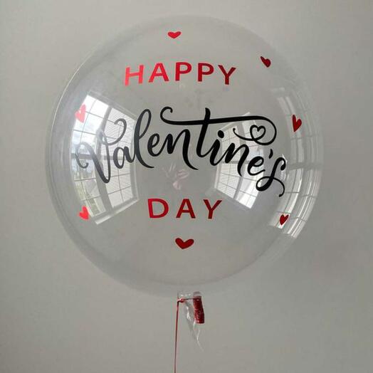 Шар Бабл "Happy Valentine s day" шар на 14 февраля