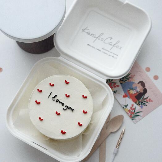 Бенто торт на 14 февраля «l love you»