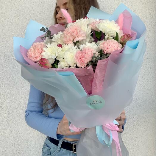 Букет «Вдохновение» 💘 диантусы,хризантема