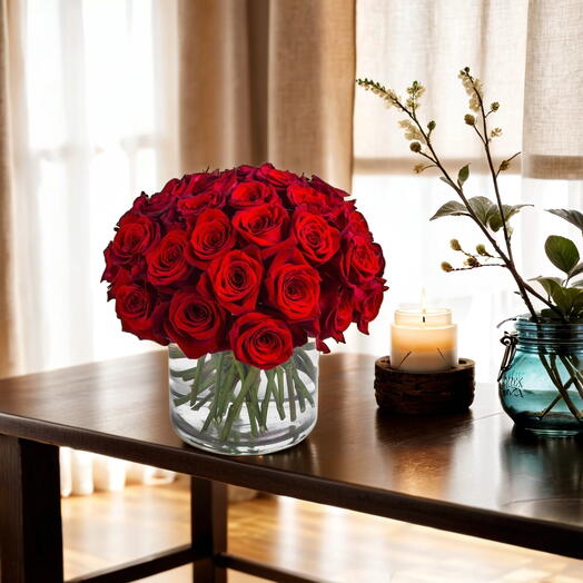 31 Red Roses Vase V1