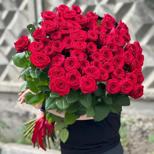 Bouquet of 61 Red Roses 80 cm