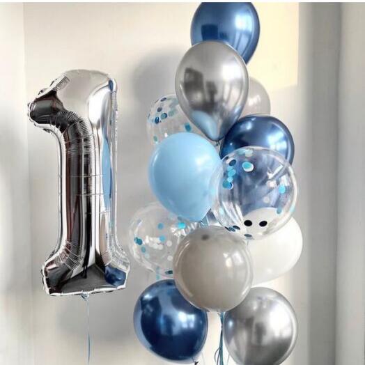 Композиция шаров ко дню рождения с цифрой