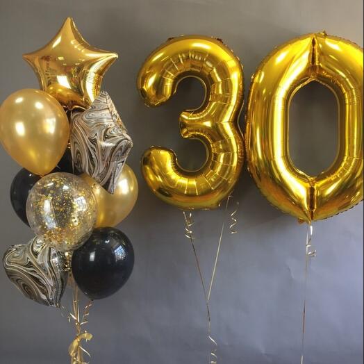 Набор Шаров с любыми цифрами на день рождения