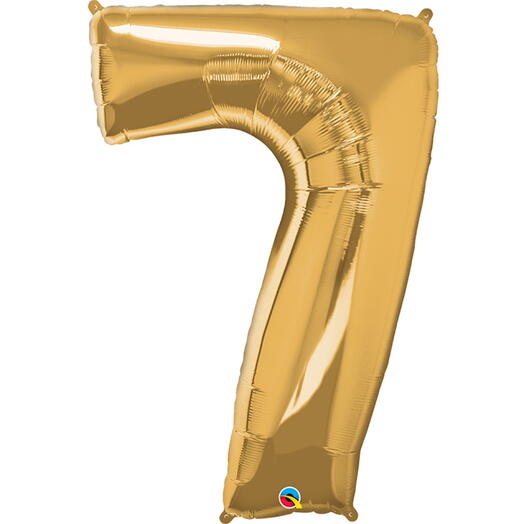 Golden Number Seven Helium Balloon