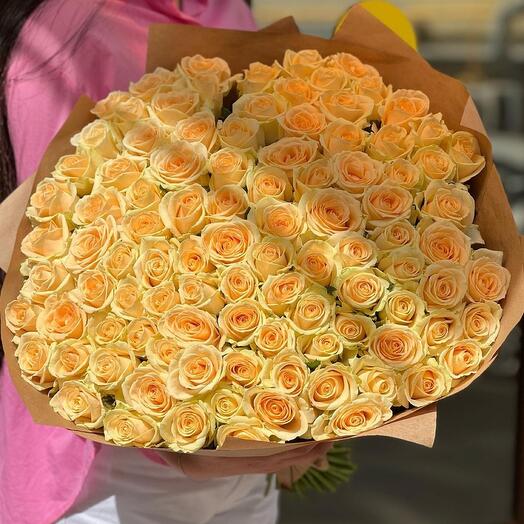 Bouquet of yellow roses 101 pieces