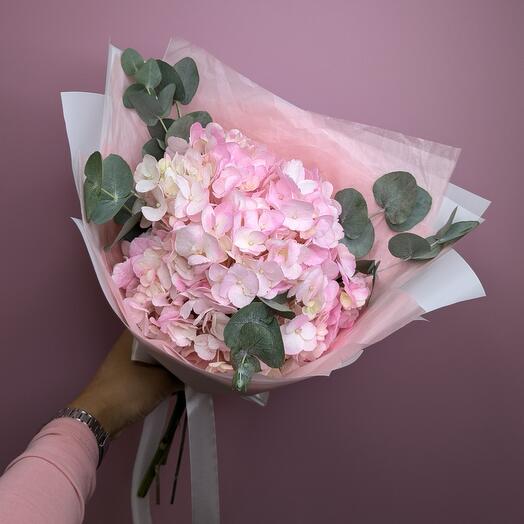 Розовая гортензия с эвкалиптом 💞