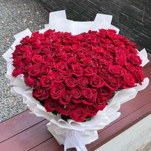 101 Red Heart Bouquet