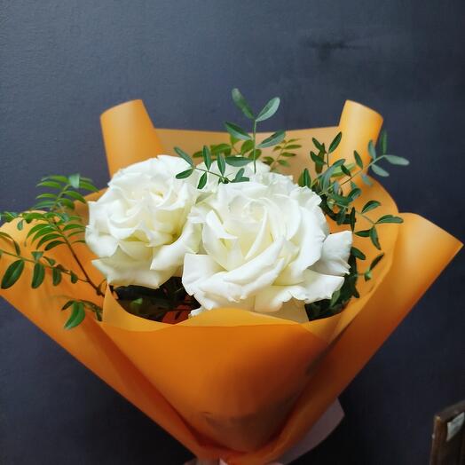 Букет из белой французской розы