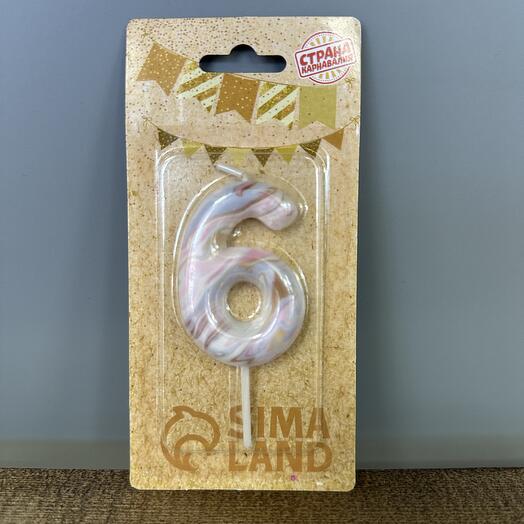 Свеча цифра 6