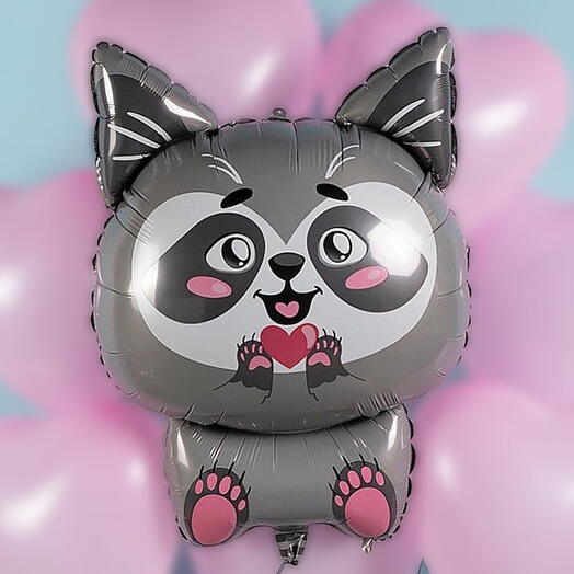 Воздушный шар гелий «Енот». Helium foil balloon Raccoon