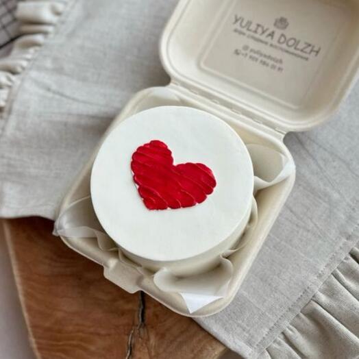 Бенто торт красное сердце