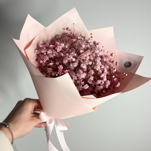 Ramo de complemento de gypsophila rosa