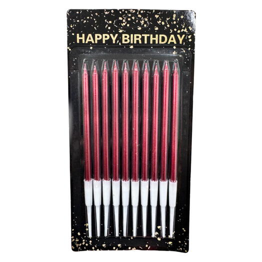 Свечи для торта красный 10 штук. Cake candles red 10 pcs