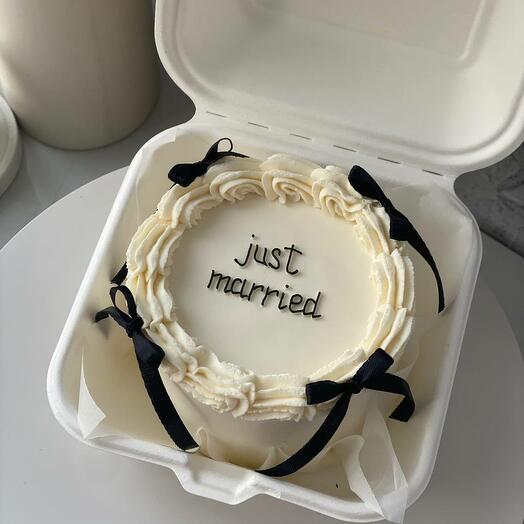 Бенто торт молодожёнам - just married, для невесты, для жениха