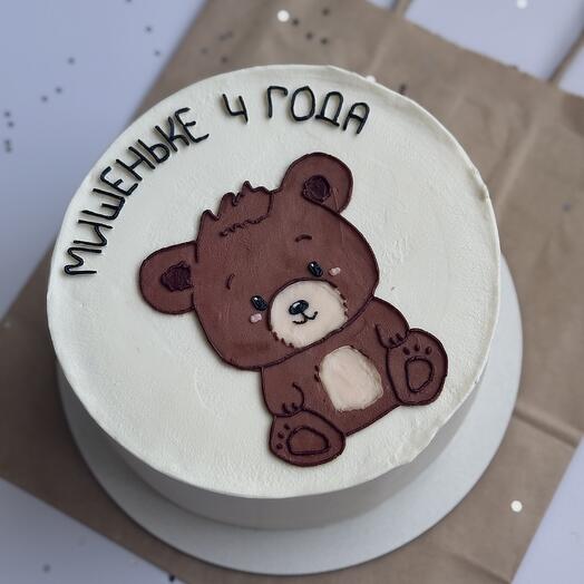 Детский торт 1 кг с мишкой на день рождение