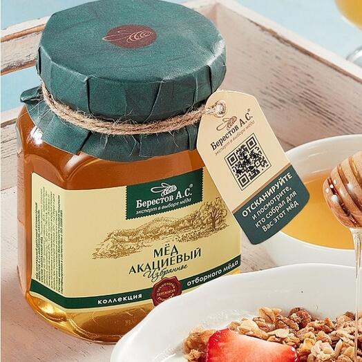 Мёд Натуральный Акациевый Берестов А.С. 500 гр