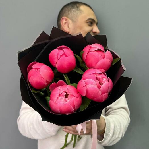 5 коралловых пионов Коралл Шарм (0006) peony