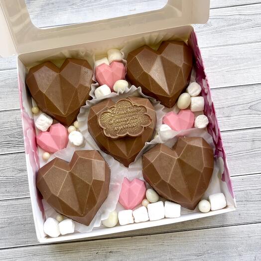 Дубайский шоколад набор из 5 сердец