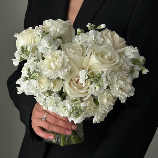 Wedding bouquet in white