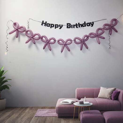 Гирлянда на день рождения с бантиками