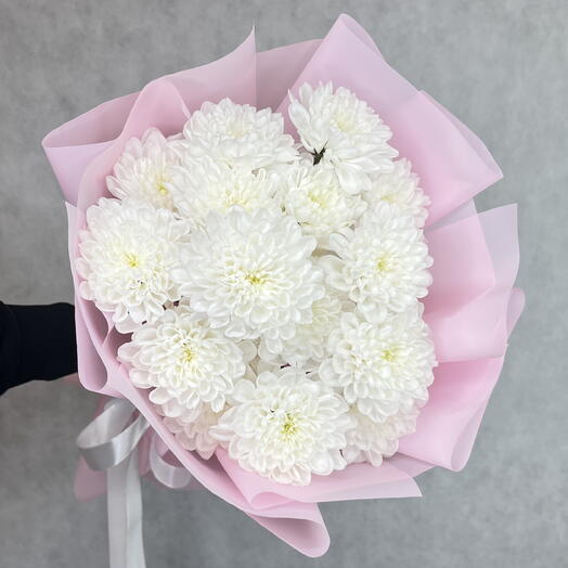 Монобукет из кустовой хризантемы Алтай