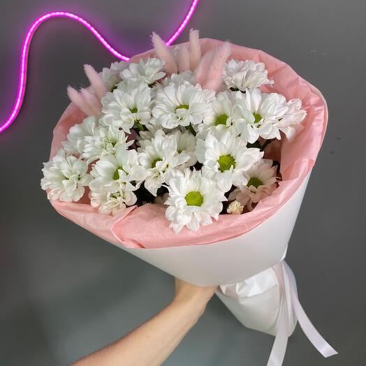Ромашки с лагурусом в нежном букете💕😍