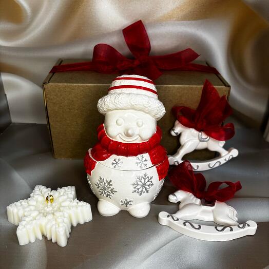 Подарочный новогодний набор с аромасвечой