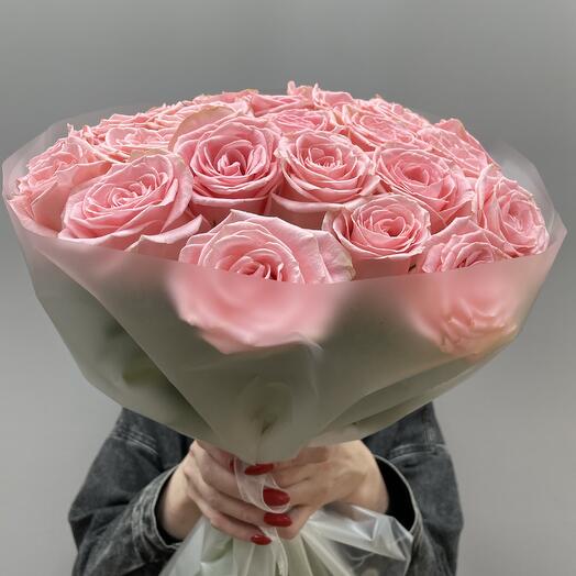 «Нежная вуаль» 💗  моно букет 25 роз