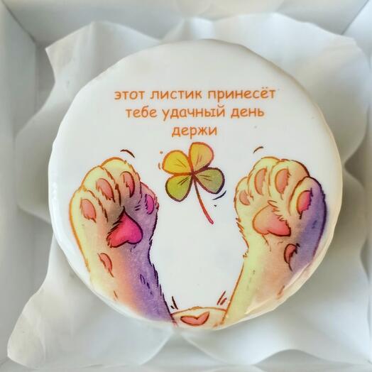 Бенто торт в подарок с клевером "удачи тебе!"