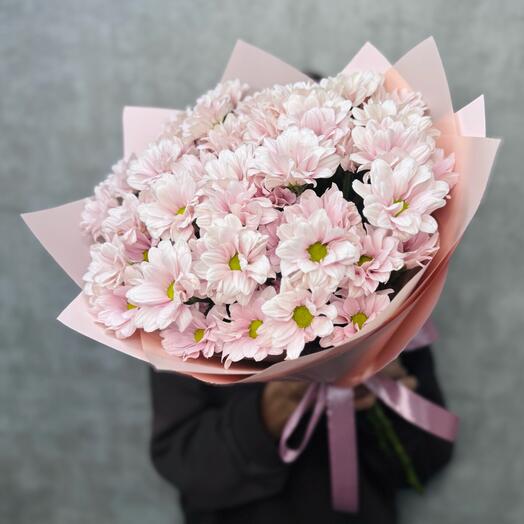 Букет 💐 7 кустовых Хризантем нежно розового цвета 🩷 для мамы ♥️♥️♥️