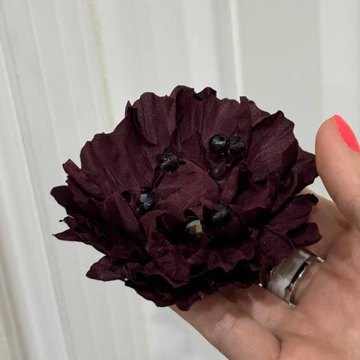 Брошь-чокер из текстиля «ASTRANTIA S - MARSALA»