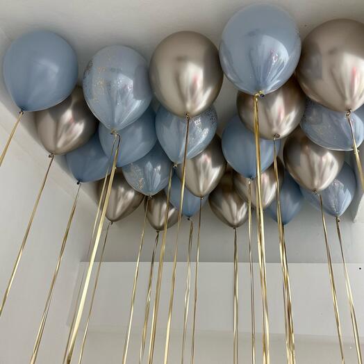 Шарики под потолок с дождиком