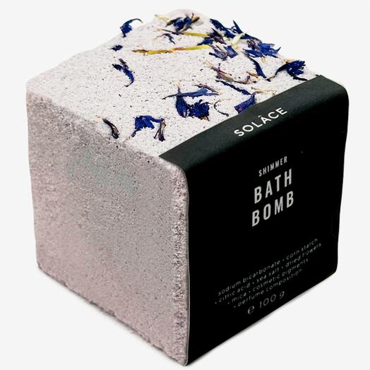 SOLACE Бомбочка для ванны "Лаванда" с морской солью, шиммером и сухоцветами