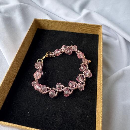 Браслет "Веточки", светло-розовое