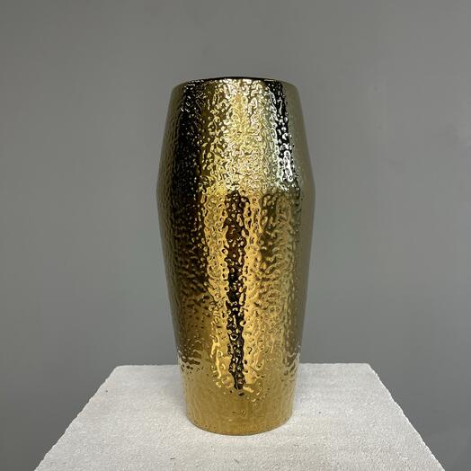 GOLDEN VASE керамическая ваза с золотым напылением D12xH24,5 см