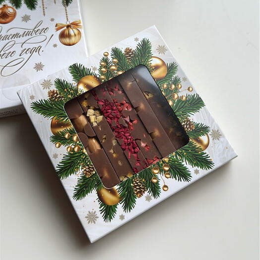 Шоколадные батончики из бельгийского шоколада с манго, малиной, клубникой, арахисом (10 шт. в упаковке)