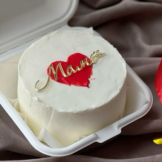 Бенто торт для мамы с красным сердечком ♥️
