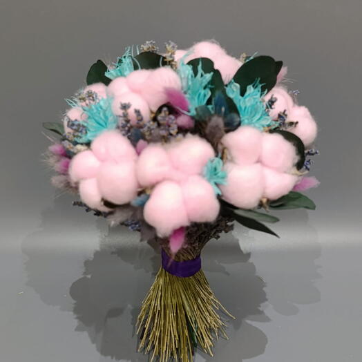 Букет с хлопком и нигеллой