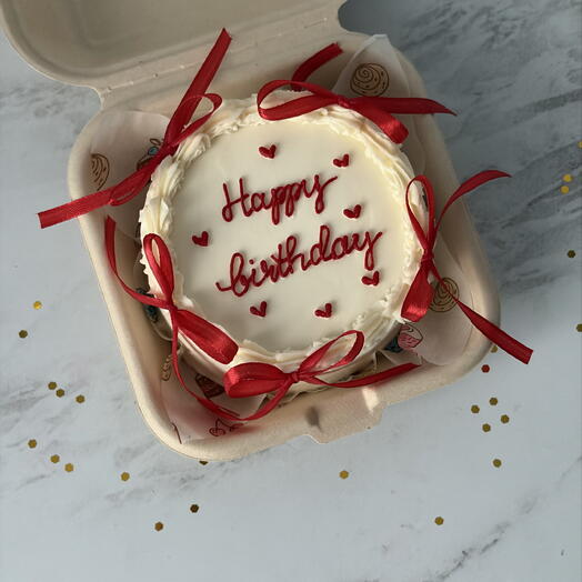 Бенто торт с бантиками на день рождения в подарок happy birthday