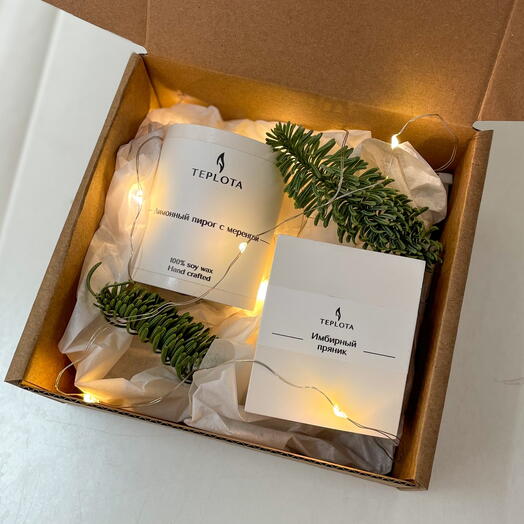 Набор свечей с гирляндой "Рождественская выпечка"