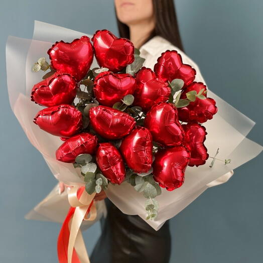 Букет сердце из Шаров