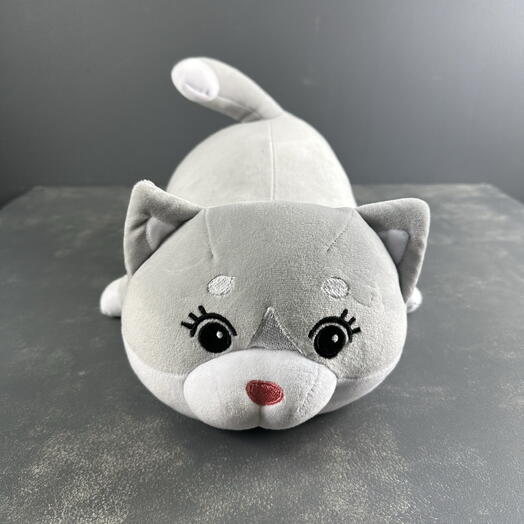 Игрушка мягкая Котенок Кругляш серый