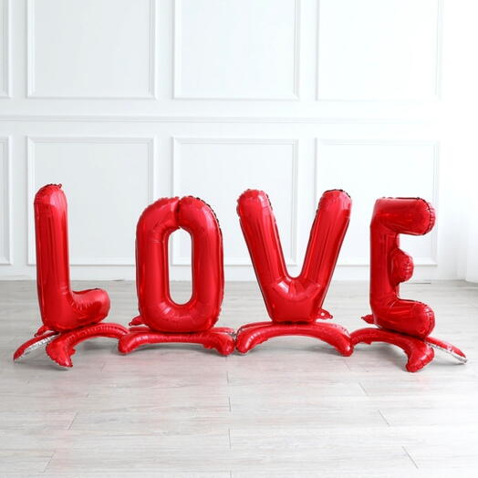 Шары буквы Love красные, большие