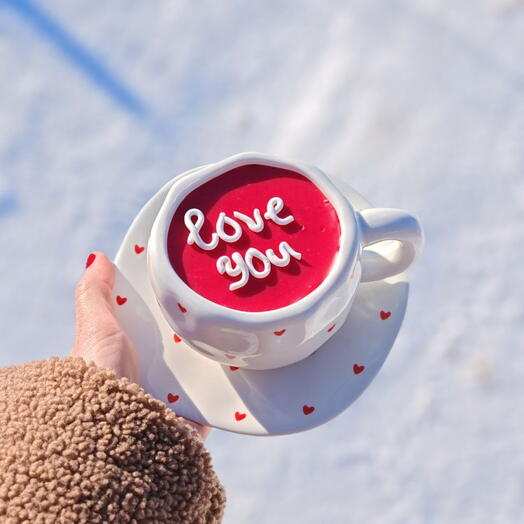 Торт в кружке к 8 марта "Love you"