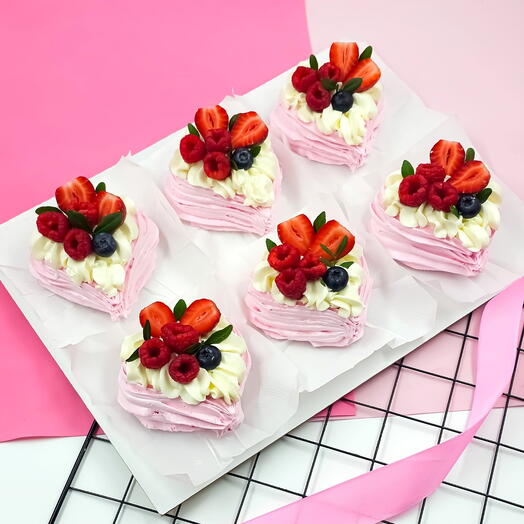 Пирожное "Анна Павлова" ягодное сердце 6 шт