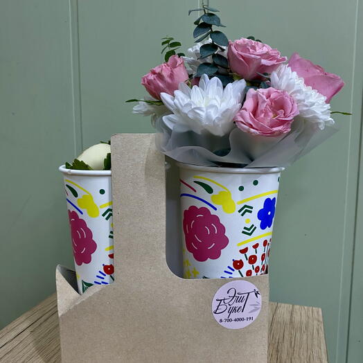 Комбо цветы + клубника